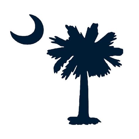 South Carolina Palmetto Tree And Moon Vinyl Decal Sticker I Love The
