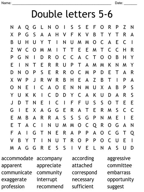 Double Letters 5 6 Word Search Wordmint