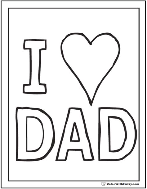 I Love You Dad Coloring Pages For Kids Fathers Day Coloring Page Dad