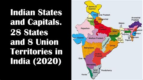 Indian States And Capitals 2020 28 States And 8 Union Territories Of
