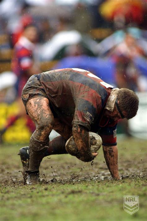 Newcastle Knights Player In Mud Rugby League Rugby Players Newcastle