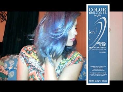 Most blue hair dyes come in cream form. Dying Hair Using Shark Blue: Ion Color Brilliance - YouTube