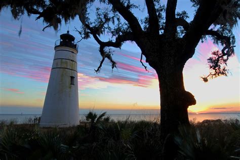 Madisonville Light House Sunset - Madisonville, Louisiana | Lighthouse 