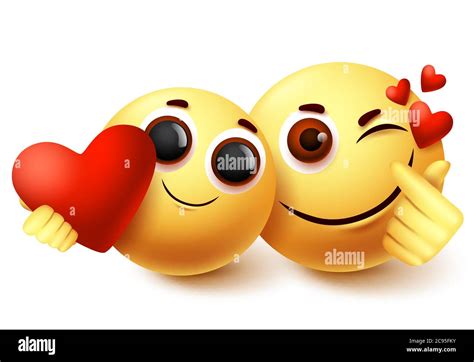 Emoji Smiley Amour Couple Personnage Vecteur Conception Émoticône