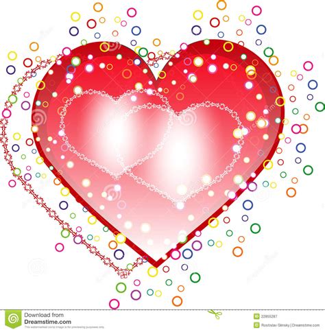 Red And Pink Hearts On White Background. Royalty Free Stock Photography ...
