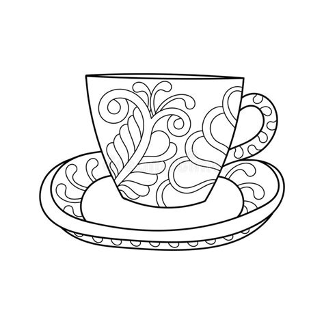 Coloring Pages Coloring Book Pages Cup Coffee Tea Hand Drawn