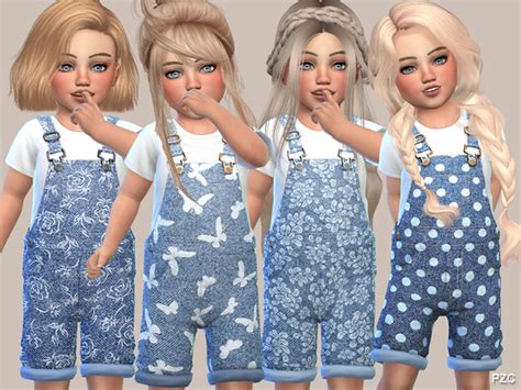 Denim Floral Overalls For Toddler Girls By Pinkzombiecupcakes At Tsr