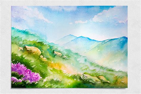 Spring Landscapes Watercolor By Alexg Design Bundles