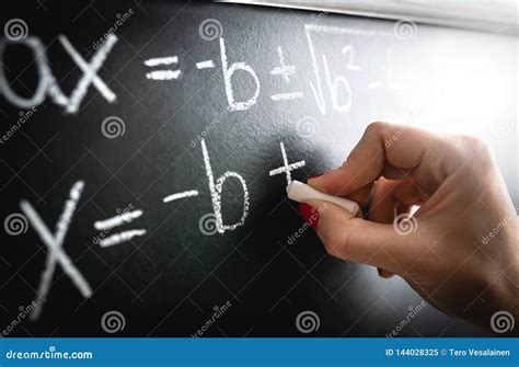 Math Equation Function Or Calculation On Chalkboard Teacher Writing