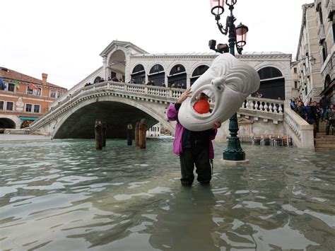 Flood Stricken Venice Hit By Fresh High Tide Leaving Most Of City