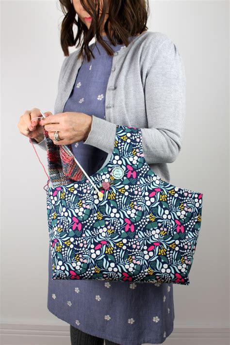 A Reversible Box Tote Knitting Bag Sew Dainty