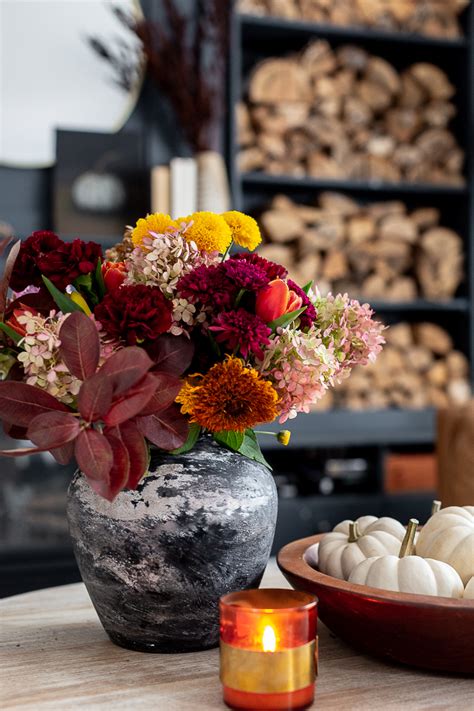 One of the things i love about this type of arrangement. Garden and Grocery Store Fall Flower Arrangement