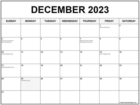 December 2023 Calendar With Holidays Printable 2024 Calendar Printable