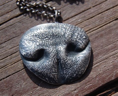 Medium Dog Nose Print Customized In Pure Silver With A