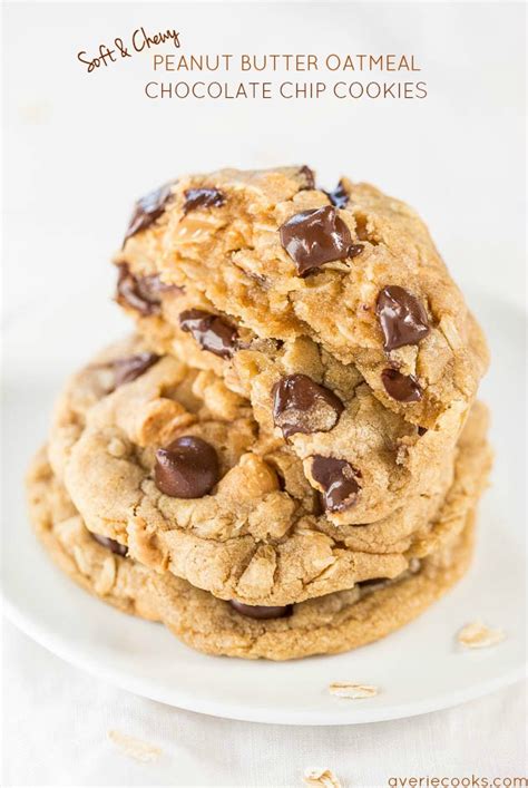 Just the way a chocolate chip cookie was meant to be but more simplified to make! Soft and Chewy Peanut Butter Oatmeal Chocolate Chip ...
