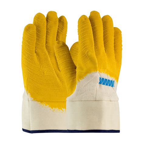 Water Resistant Crinkle Finish Yellow Latex Coated Jersey Glove With