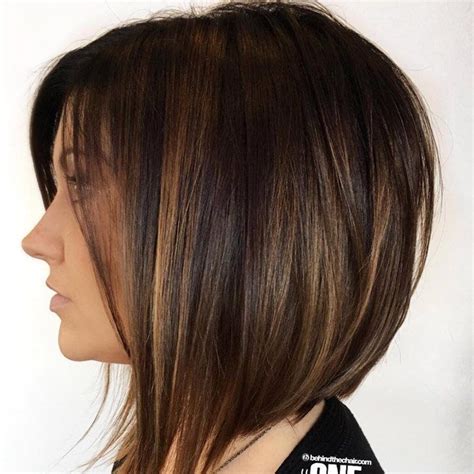 Gorgeous Dark Brown Hair With Highlights Ideas Stacked Bob Haircut Bobs For Thin Hair