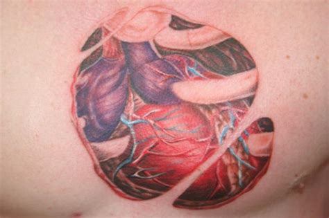 Chest Heart Tattoo By Bent N Twiztid