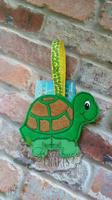 Turtle Gift Card Holder Ornament In The Hoop Digital Embroidery