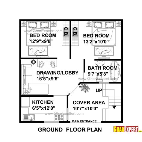 House Plan For 27 Feet By 27 Feet Plot Plot Size 81 Square Yards