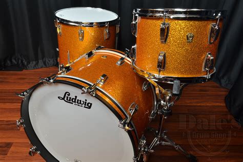 Ludwig Drums Classic Maple Gold Sparkle Usa 3 Piece Set 13 Reverb