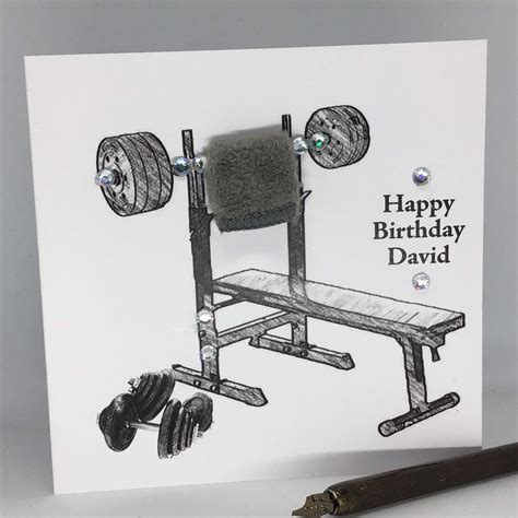 Gym Birthday Card Handmade Personalised Sports Fan Etsy Uk