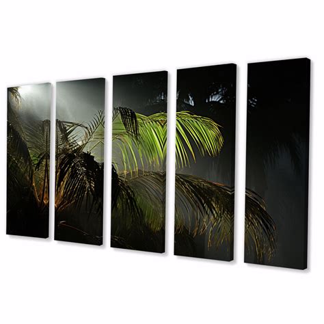 Bay Isle Home™ Palm Trees Palm Ii On Canvas 5 Pieces Print Wayfair