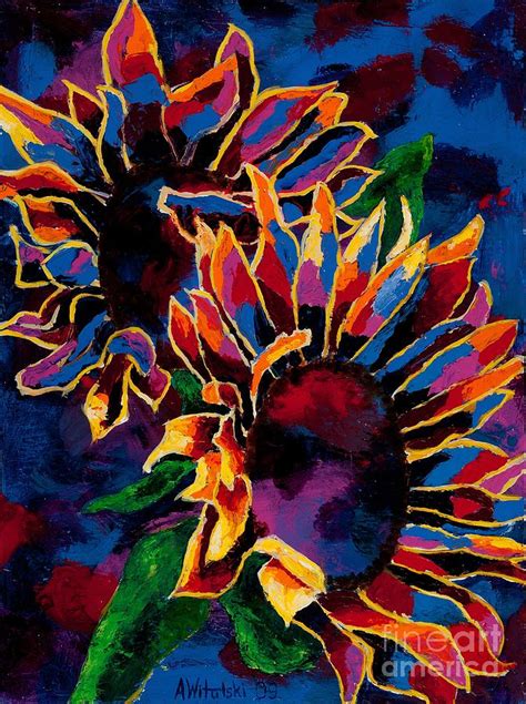 Abstract Sunflowers Painting By Arthur Witulski Pixels