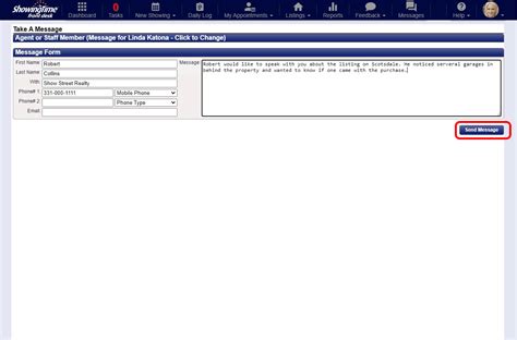 View And Send Live Connect Messages Showingtime Front Desk Help