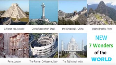 New Seven Wonders Of The World 2018 Youtube
