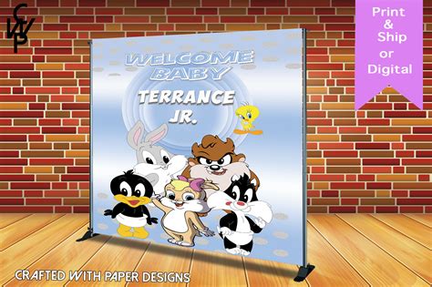 Baby Looney Backdrop Crafted With Paper Designs
