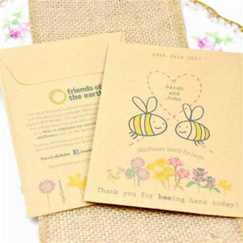 Now friends of the earth are playing their part in the. Friends of the Earth Bee Cause seed packet wedding favours ...