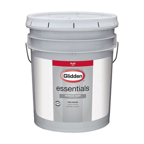 Glidden Essentials 5 Gal White Flat Interior Paint Gle 1000 05 The