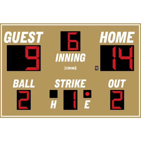 Electro Mech Lx1260 Full Size Baseball Scoreboard With Bso Digits Pro