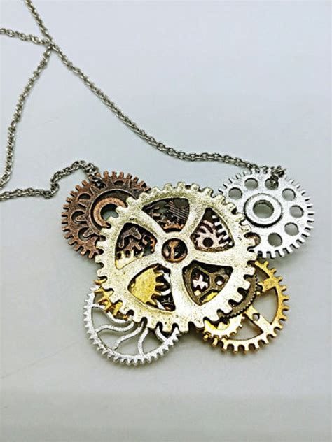 Steampunk Necklace Gear Jewelry Cosplay Necklace Victorigoth