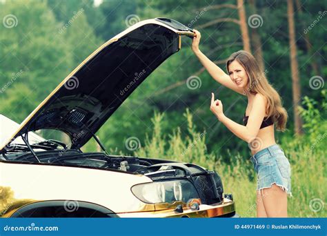 Girl In Bikini And Car Stock Image Image Of Adult Attractive