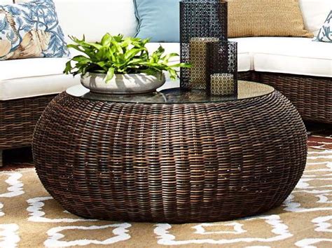 Vanities, coffee tables, nightstands & dining tables. 15 Round Rattan Ottoman Coffee Table Gallery