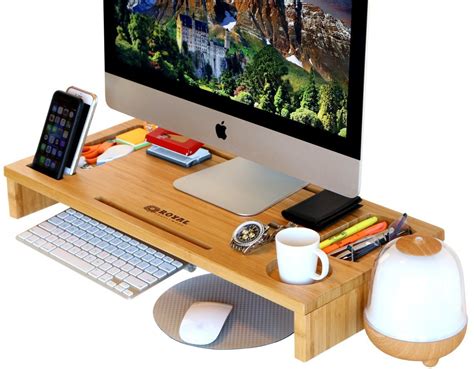 Royal Craft Wood Computer Monitor Stand Riser Laptop Stand And Desk