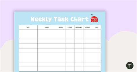 Farm Yard Weekly Task Chart Teach Starter