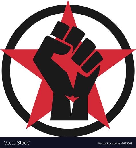 Raised Fist Logo Icon Isolated Royalty Free Vector Image