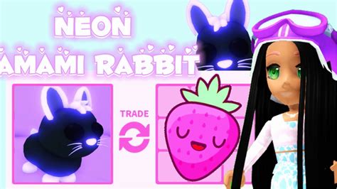 Making And Trading Neon Amami Rabbit In Adopt Me Roblox Youtube