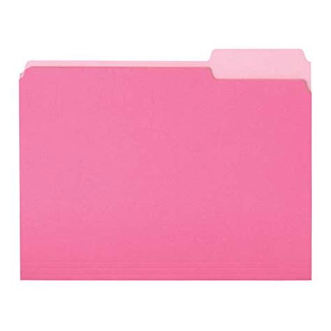 Basics File Folders Letter Size 13 Cut Tab Pink 36 Pack Walmart