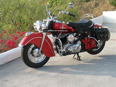 From a 20 ft long bike to a flying motorcycle, meet. 1947 Indian Chief Motorcycle - Ferrari Red - Classic