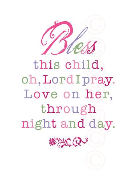 Girls Art Print Prayer Bless This Child Pink By Jeannewinters