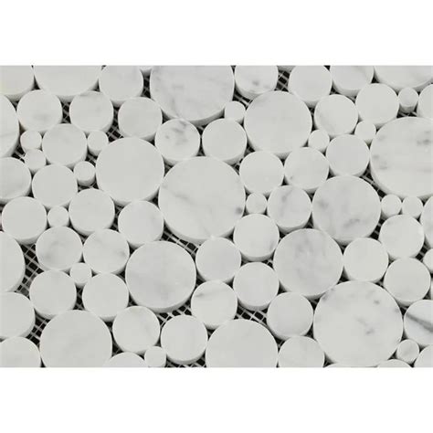 White Carrara Marble Bubble Design Polished Mosaic Tile Tile And Mosaic