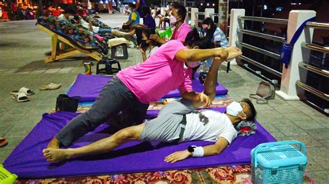 5 most incredible thai street massage at night by the river youtube