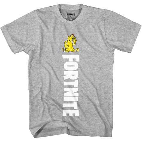 Fortnite Mens T Shirt Grey Peely Shirt With Logo Heather Grey