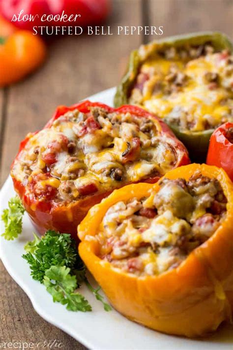 Slow Cooker Stuffed Bell Peppers The Recipe Critic
