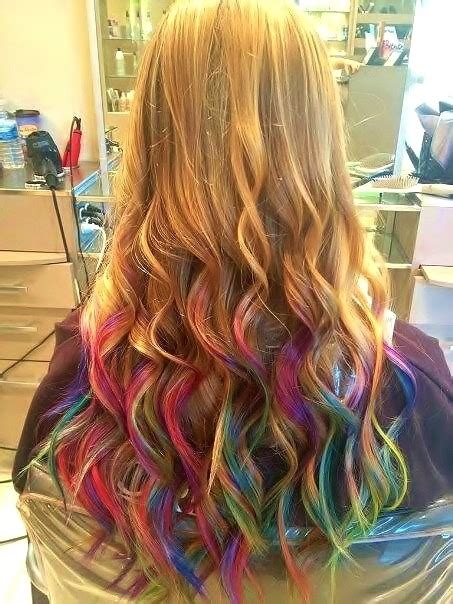 Salon Ombre Rainbow Hair Wavy Hair Hair Stylist Rainbow