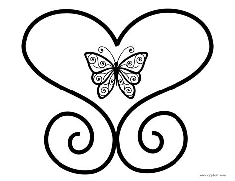 Cjo Photo Butterfly In Heart Coloring Page
